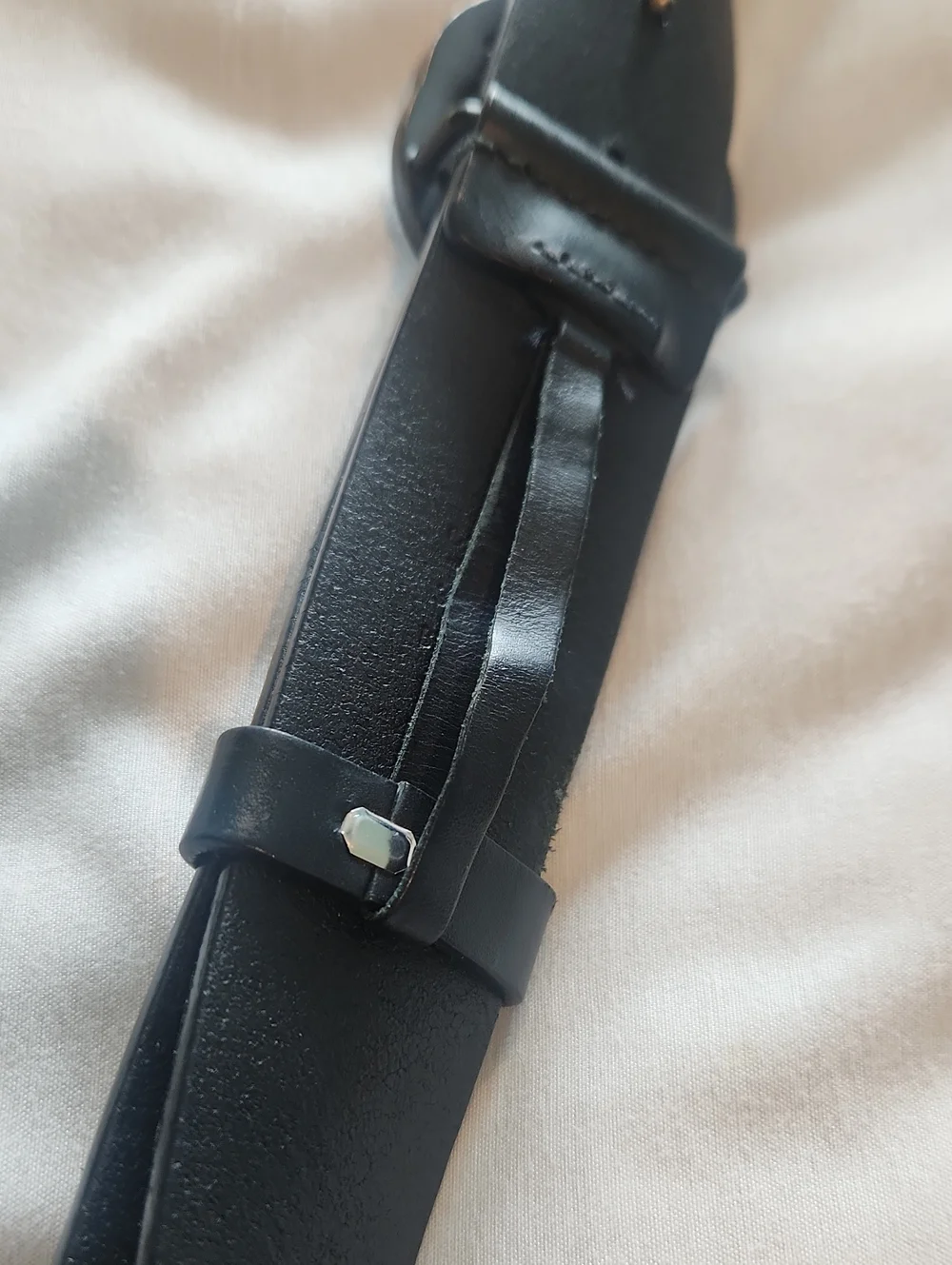 Black Leather Belt with Interlocking G Buckle